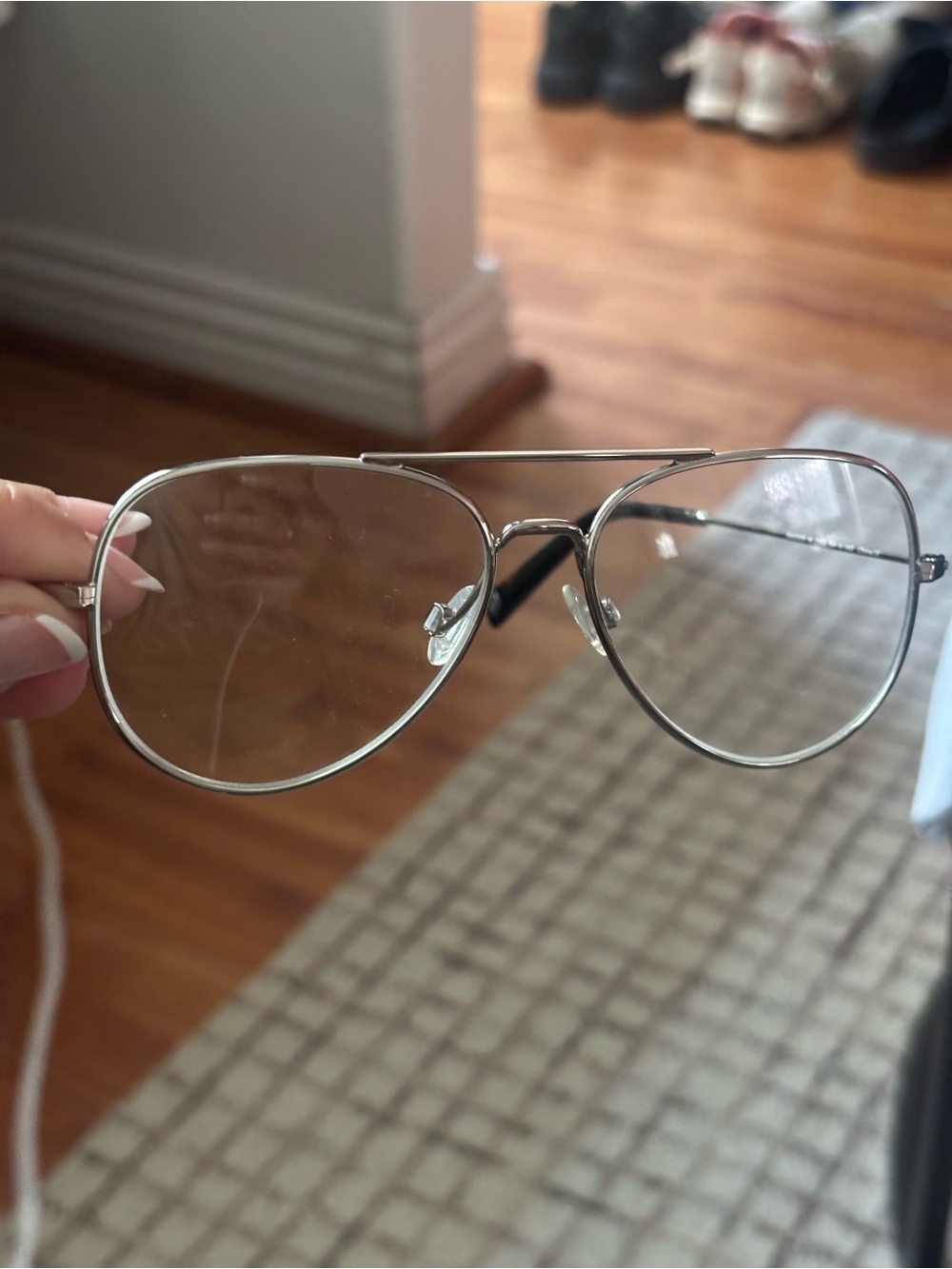 Warby Parker Blue light Aviator Sunglasses - Silver Frame